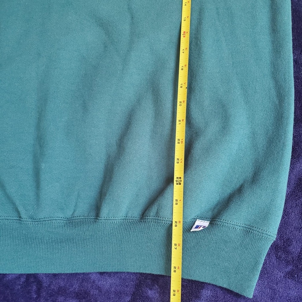 Vtg 90s Russell Athletic CBS TV Logo Crewneck Sweatshirt Green USA Made Mens XXL - Picture 8 of 10